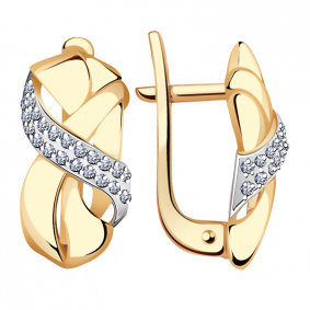 Золотые серьги Александра кл2273аск с фианитом кл2273аск фото