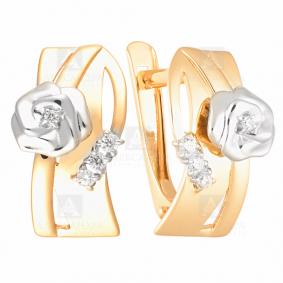 Золотые серьги Александра кл2279аск с фианитом кл2279аск фото
