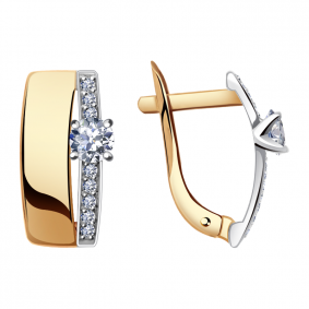 Золотые серьги Александра кл2281а-62ск с Swarovski кл2281а-62ск фото