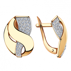 Золотые серьги Александра кл2285аск с фианитом кл2285аск фото