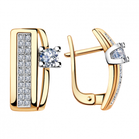 Золотые серьги Александра кл2288а-62ск с Swarovski кл2288а-62ск фото