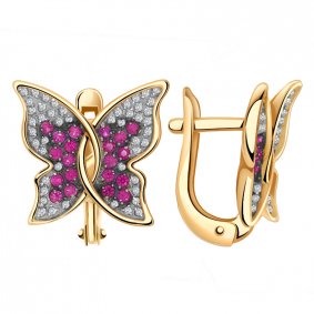 Золотые серьги Александра кл2289а-20ск с фианитом кл2289а-20ск фото