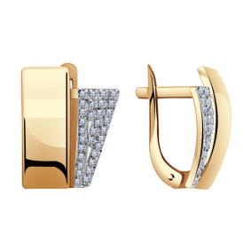 Золотые серьги Александра кл2295аск с фианитом кл2295аск фото