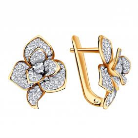 Золотые серьги Александра кл2298аск с фианитом кл2298аск фото