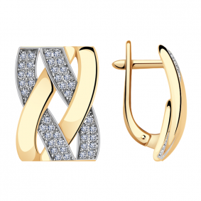 Золотые серьги Александра кл2300аск с фианитом кл2300аск фото