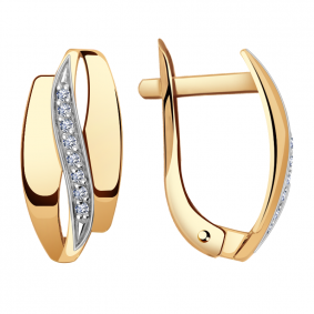 Золотые серьги Александра кл2304аск с фианитом кл2304аск фото