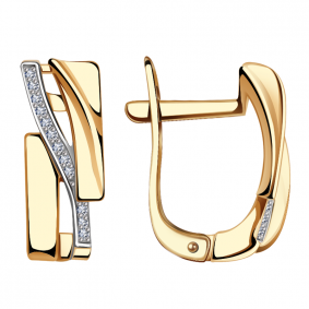 Золотые серьги Александра кл2318аск с фианитом кл2318аск фото