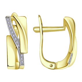 Серьги из лимонного золота Александра кл2318асл с фианитом кл2318асл фото