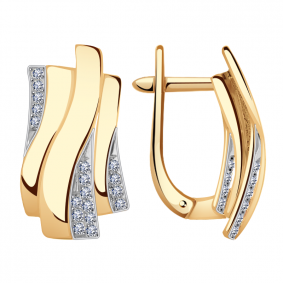 Золотые серьги Александра кл2320аск с фианитом кл2320аск фото