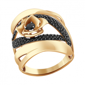 Золотое кольцо Александра кл2323-20ск-ч с фианитом кл2323-20ск-ч фото