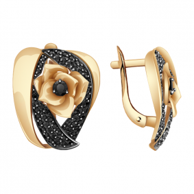 Золотые серьги Александра кл2323а-20ск с фианитом кл2323а-20ск фото