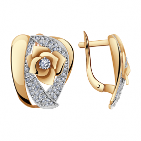 Золотые серьги Александра кл2323аск с фианитом кл2323аск фото