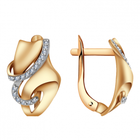 Золотые серьги Александра кл2324аск с фианитом кл2324аск фото