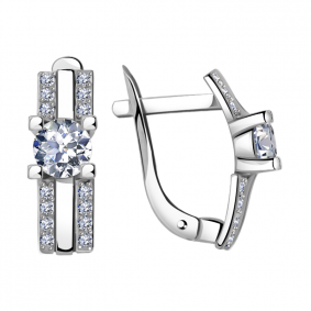 Серьги из белого золота Александра кл2325а-62сб с Swarovski кл2325а-62сб фото