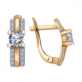 Золотые серьги Александра кл2325а-62ск с Swarovski кл2325а-62ск фото