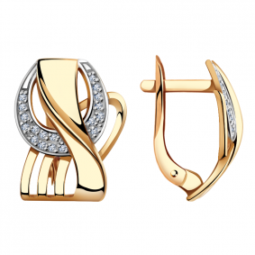 Золотые серьги Александра кл2334аск с фианитом кл2334аск фото