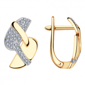 Золотые серьги Александра кл2337аск с фианитом кл2337аск фото