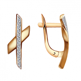 Золотые серьги Александра кл2341аск с фианитом кл2341аск фото