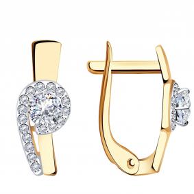 Золотые серьги Александра кл2346а-62ск с Swarovski кл2346а-62ск фото