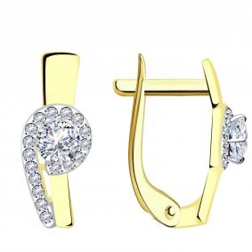 Серьги из лимонного золота Александра кл2346а-62сл с Swarovski кл2346а-62сл фото