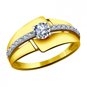 Кольцо из лимонного золота Александра кл2347-81сл с Swarovski кл2347-81сл фото