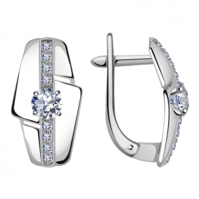 Серьги из белого золота Александра кл2347а-62сб с Swarovski кл2347а-62сб фото