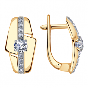 Золотые серьги Александра кл2347а-62ск с Swarovski кл2347а-62ск фото