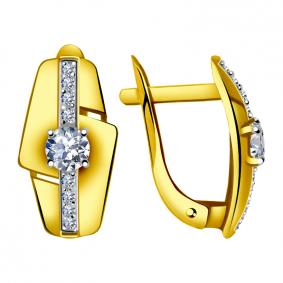 Серьги из лимонного золота Александра кл2347а-81сл с Swarovski кл2347а-81сл фото