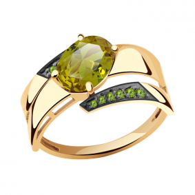 Золотое кольцо Александра кл2348-48ск-са с фианитом и султанитом кл2348-48ск-са фото