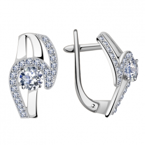 Серьги из белого золота Александра кл2352а-62сб с Swarovski кл2352а-62сб фото