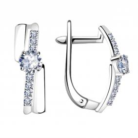 Серьги из белого золота Александра кл2355а-62сб с Swarovski кл2355а-62сб фото