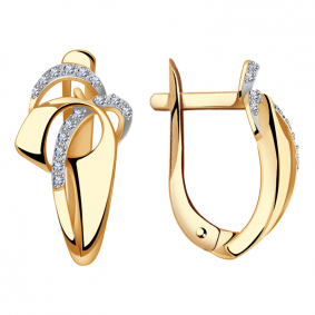 Золотые серьги Александра кл2356аск с фианитом кл2356аск фото