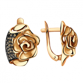 Золотые серьги Александра кл2360а-20ск-ш с фианитом кл2360а-20ск-ш фото