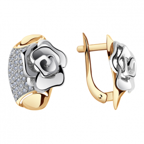 Золотые серьги Александра кл2360асбк с фианитом кл2360асбк фото