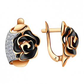 Золотые серьги Александра кл2360аск с фианитом кл2360аск фото