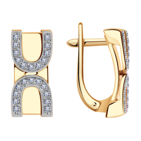 Золотые серьги Александра кл2361аск с фианитом кл2361аск фото