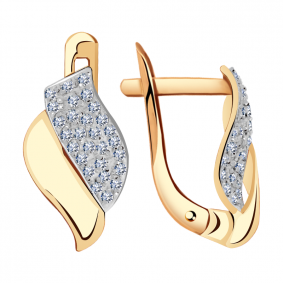 Золотые серьги Александра кл2362аск с фианитом кл2362аск фото