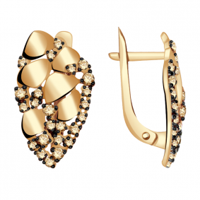 Золотые серьги Александра кл2363а-20ск-ж с фианитом кл2363а-20ск-ж фото