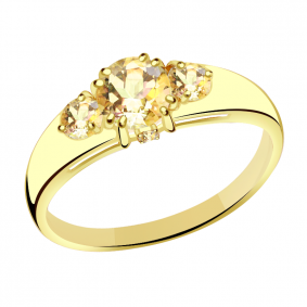 Кольцо из лимонного золота Александра кл2370-81сл с Swarovski кл2370-81сл фото