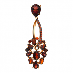 Золотая подвеска Александра кл2371б-2ск с фианитом и гранатом кл2371б-2ск фото