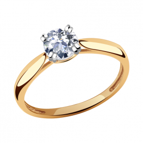 Золотое помолвочное кольцо Александра с Swarovski кл2375-62ск кл2375-62ск фото