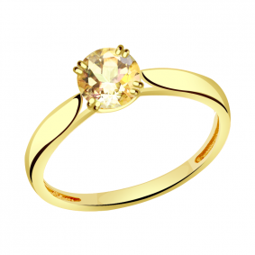 Кольцо из лимонного золота Александра кл2375-81сл с Swarovski кл2375-81сл фото