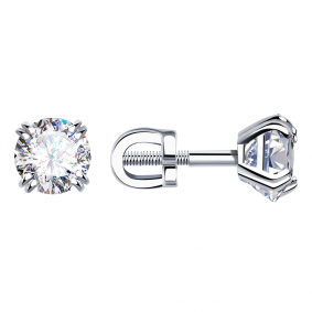 Серьги из белого золота Александра кл2375а-62сб с Swarovski кл2375а-62сб фото