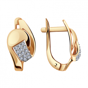 Золотые серьги Александра кл2383аск с фианитом кл2383аск фото