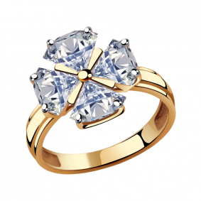 Золотое кольцо Александра кл2384-62ск с Swarovski кл2384-62ск фото