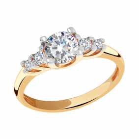 Золотое кольцо Александра кл2385-62ск с Swarovski кл2385-62ск фото