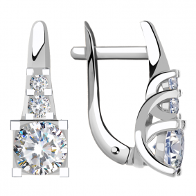 Серьги из белого золота Александра кл2385а-62сб с Swarovski кл2385а-62сб фото