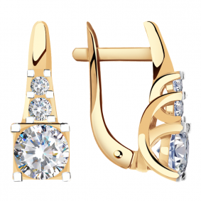 Золотые серьги Александра кл2385а-62ск с Swarovski кл2385а-62ск фото