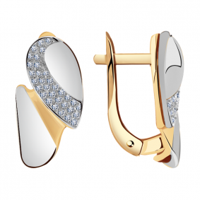 Золотые серьги Александра кл2391асбк с фианитом кл2391асбк фото