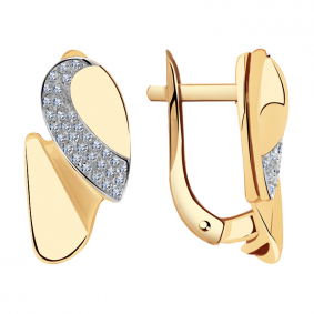 Золотые серьги Александра кл2391аск с фианитом кл2391аск фото